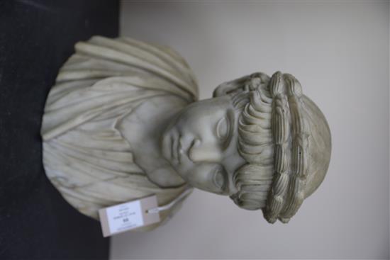 After the antique. An early 19th century marble bust of an Imperial Roman youth H. 13in.